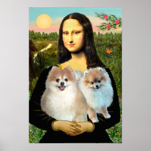 Pomeranian-Paar 3 - Mona Lisa Poster