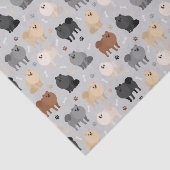 Pomeranian Paw-prints and Dog Bones Tissue Paper Seidenpapier (Ausschnitt)