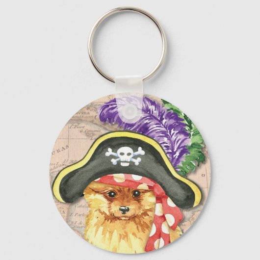 Pomeranian Pirate Schlüsselanhänger (Vorderseite)