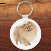 Pomeranian Pom Pom Puppy Dog Keychain Schlüsselanhänger (Vorderseite)