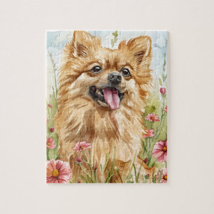 Pomeranian-Puzzle – Wasserfarben-Spaß mit Hund Puzzle