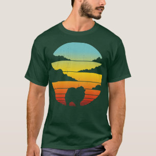 Pomeranian Retro Vintage Sonnenuntergang 60er 70er T-Shirt