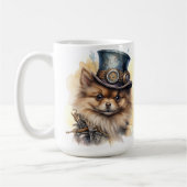 Pomeranian-Steampunk-Hund Kaffeetasse (Links)