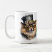 Pomeranian-Steampunk-Hund Kaffeetasse (Links)
