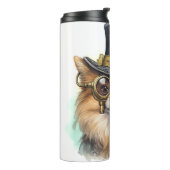 Pomeranian-Steampunk-Hund Thermosbecher (Nach links gedreht)