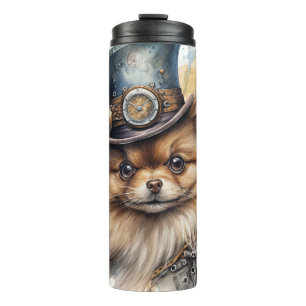 Pomeranian-Steampunk-Hund Thermosbecher