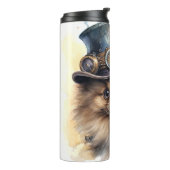 Pomeranian-Steampunk-Hund Thermosbecher (Nach links gedreht)
