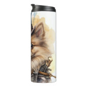 Pomeranian-Steampunk-Hund Thermosbecher (Nach rechts gedreht)