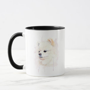 Pomeranian Tasse – Pom Hund Kaffeetasse, Aquarell
