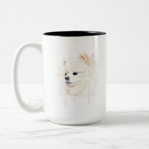 Pomeranian Tasse – Pom Hund Kaffeetasse, Aquarell