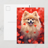Pomeranian Valentinstag Postkarte (Vorne/Hinten)