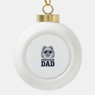 Pomeranian-Vater Vintage Gravur Hunde-Liebhaber-De Keramik Kugel-Ornament