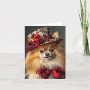 Pomeranian-Weihnachtskarte Eleganter viktorianisch Feiertagskarte