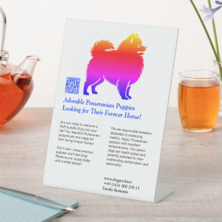 Pomeranian-Welpen Sockelschild