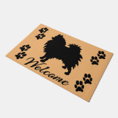 Pomeranian Willkommen Fußmatte (Schrägansicht)