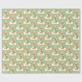 Pomeranian-Wintermuster Geschenkpapier (Flach)