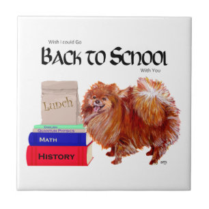 Pomeranian Zurück zur Schule Fliese