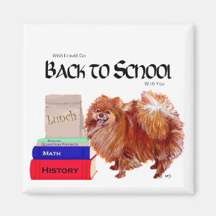 Pomeranian Zurück zur Schule Magnet