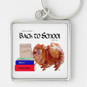 Pomeranian Zurück zur Schule Schlüsselanhänger
