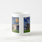 Pomeranians (vier) - Sternennacht Kaffeetasse (Mittel)