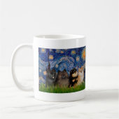 Pomeranians (vier) - Sternennacht Kaffeetasse (Links)