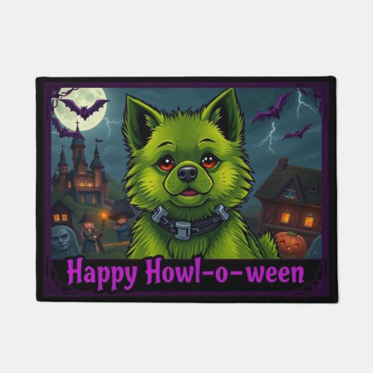 Pomeranianstein Frohes Howl-o-ween Fußmatte (Vorderseite)
