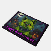 Pomeranianstein Frohes Howl-o-ween Fußmatte (Schrägansicht)