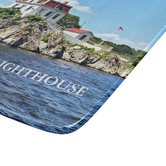 Pomham Rocks Lighthouse Rhode Island Cutting Board Schneidebrett (Ecke)