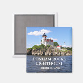 Pomham Rocks Lighthouse, Rhode Island Magnet (Vorderseite/Rückseite)