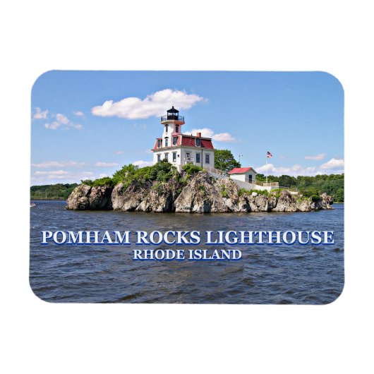 Pomham Rocks Lighthouse, Rhode Island Magnet (Horizontal)