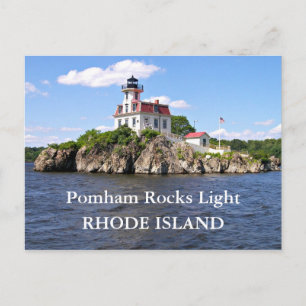 Pomham Rocks Lighthouse, Rhode Island Postcard Postkarte