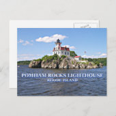 Pomham Rocks Lighthouse, Rhode Island Postcard Postkarte (Vorne/Hinten)