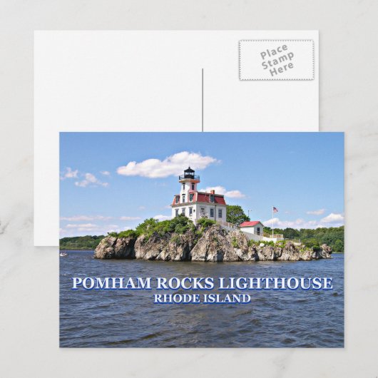 Pomham Rocks Lighthouse, Rhode Island Postcard Postkarte (Vorne/Hinten)