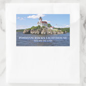 Pomham Rocks Lighthouse, Rhode Island Rechteckiger Aufkleber (Tasche)