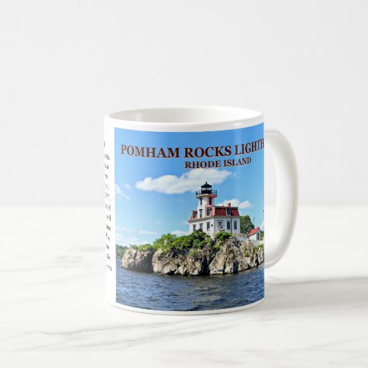 Pomham Rocks Lighthouse, Rhode Island Tasse (VorderseiteRechts)