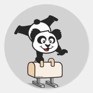 Pommel Panda Runder Aufkleber