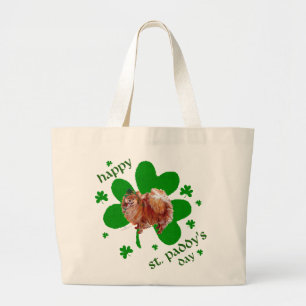Pommeranian St. Patrick's Day Jumbo Stoffbeutel