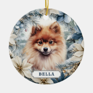 Pommercher-Hund Keramik-Kreisor ornament