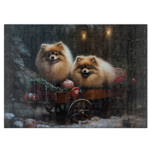Pommerischer Schneeschlitten Weihnachtsdekoration Schneidebrett