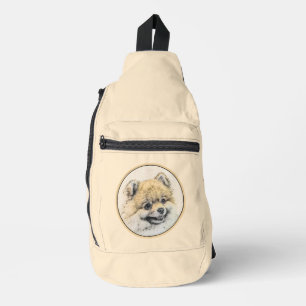 Pommern Malerei Orange Pom Originale Hunde Kunst Crossbody Bag