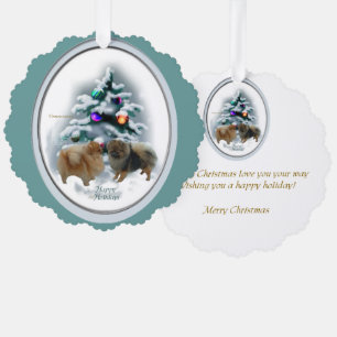 Pommern-Weihnachtsgeschenke Ornament Karte