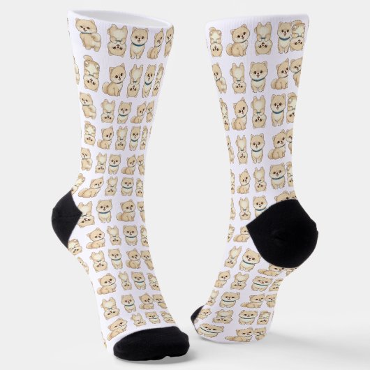 Pommern-Welpen-Muster-Socken Socken (Gewinkelt)