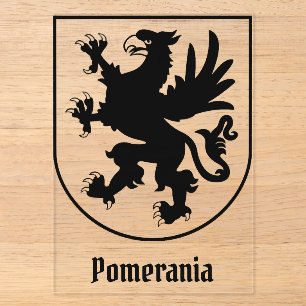 Pommersches Wappen Schwarz-Weiß Heraldik Acryleinladungen