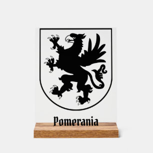 Pommersches Wappen Schwarz-Weiß Heraldik Acrylschild
