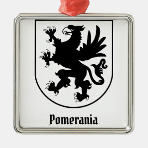 Pommersches Wappen Schwarz-Weiß Heraldik Ornament Aus Metall