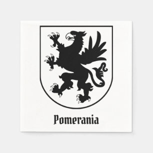 Pommersches Wappen Schwarz-Weiß Heraldik Serviette