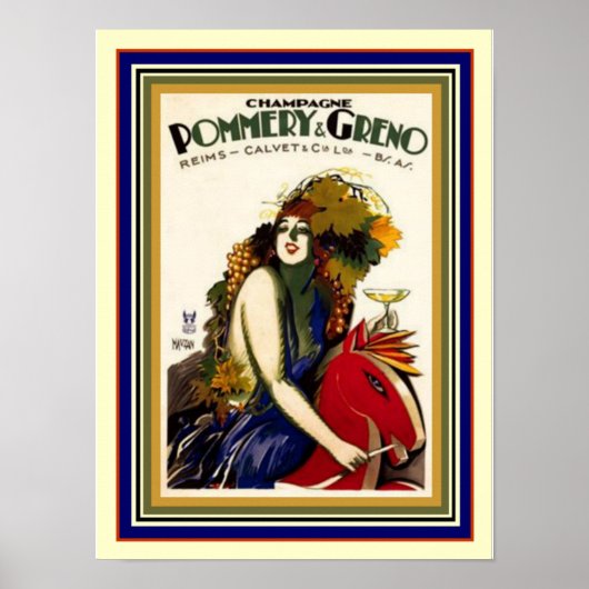 Pommery & Greno Champagne Vintage Poster 12 x 16 (Vorne)