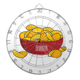 Pommes-Chips-Cartoon-Illustration Dartscheibe