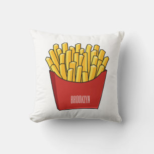 Pommes-Frites-Cartoon-Illustration Kissen