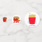 Pommes Frites Cartoon Konfetti (Rückseiten)
